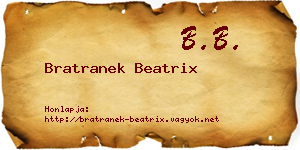 Bratranek Beatrix névjegykártya