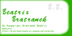 beatrix bratranek business card